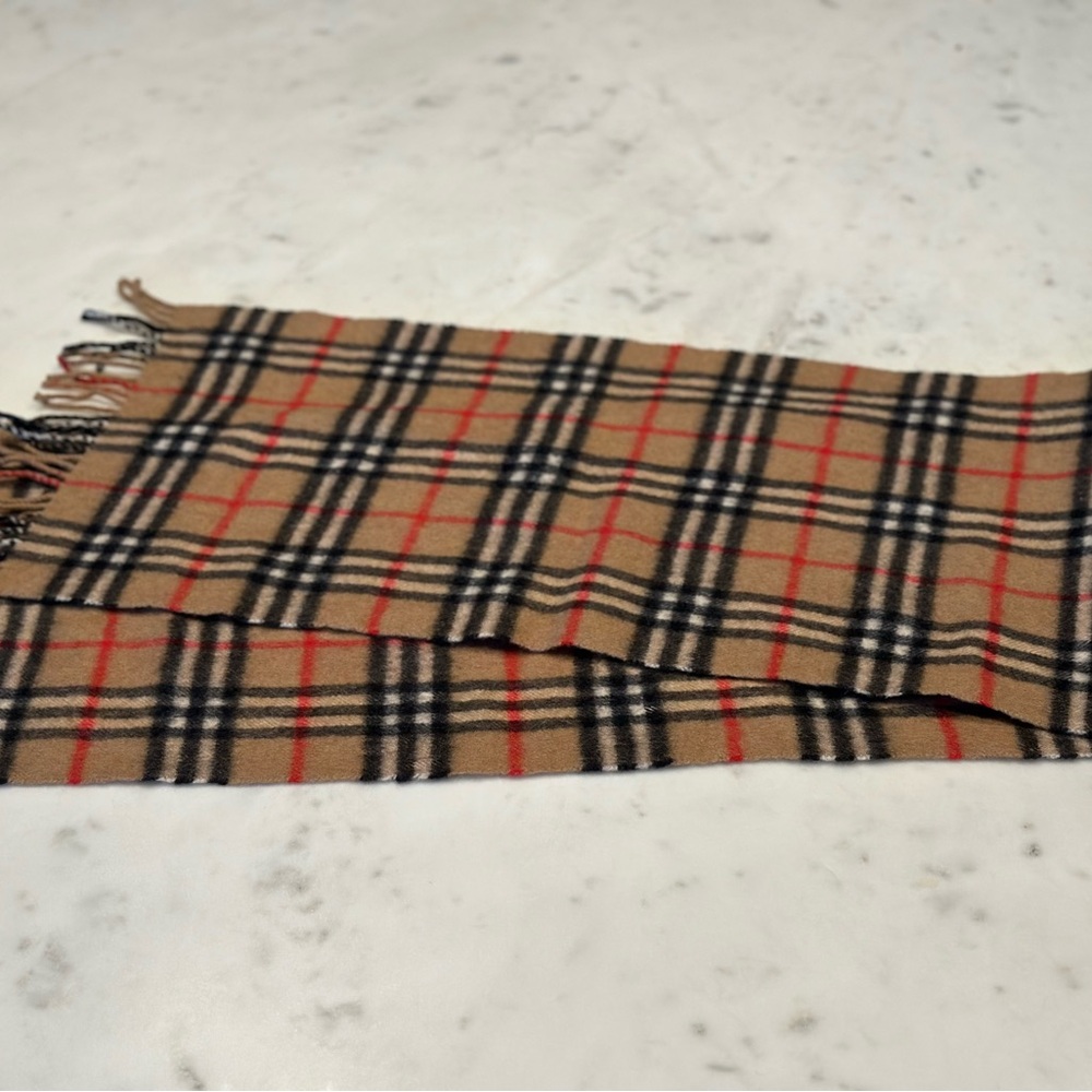 Vintage Burberrys Check Cashmere Scarf